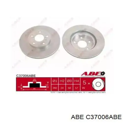 C37006ABE ABE диск тормозной передний