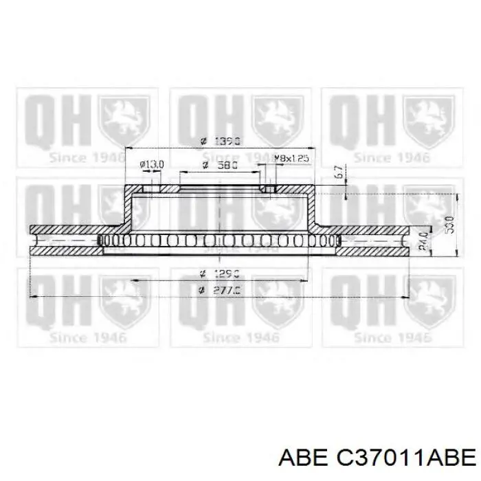 Тормоз дисковый передний ABE C37011ABE цена, от 31.36 USD