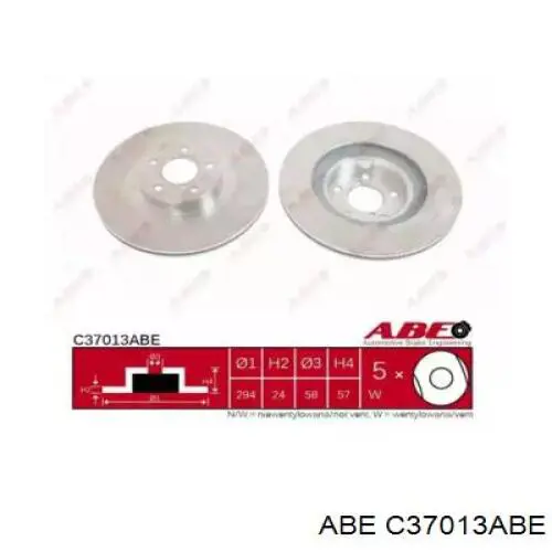 Тормоз дисковый передний ABE C37013ABE цена, от 33.52 USD