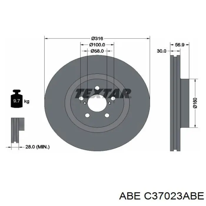 Купить C37023ABE ABE Ротор тормозной