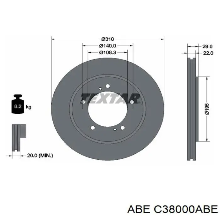 Передние тормозные диски C38000ABE ABE