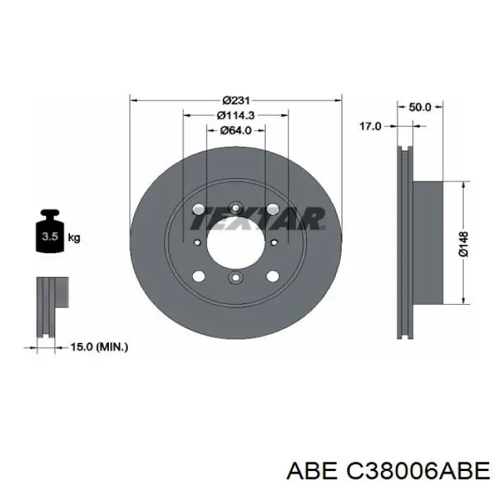 Купить C38006ABE ABE Ротор тормозной