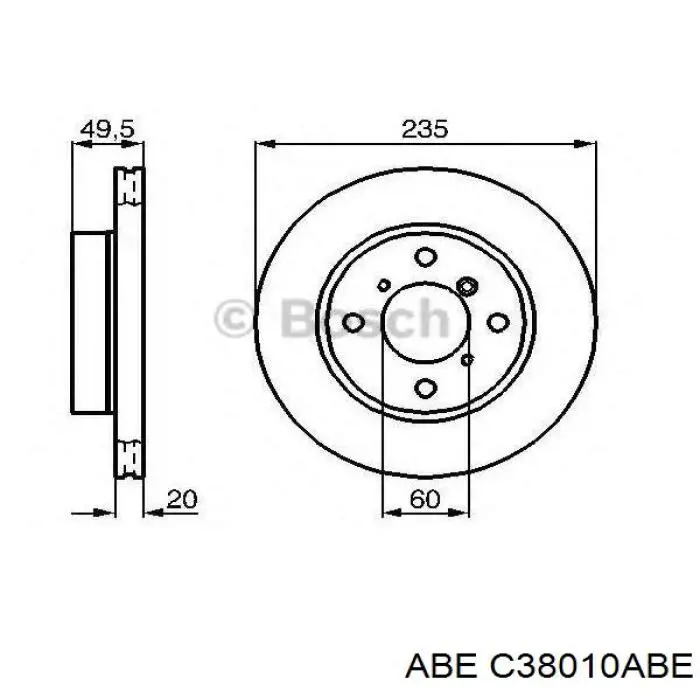C38010ABE ABE диск тормозной передний