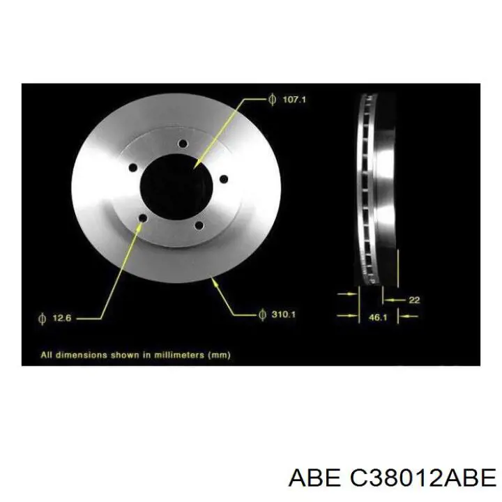 Передние тормозные диски C38012ABE ABE