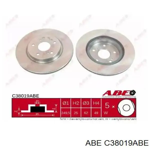 Передние тормозные диски C38019ABE ABE