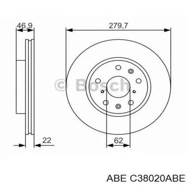 Передний тормозной диск ABE C38020ABE