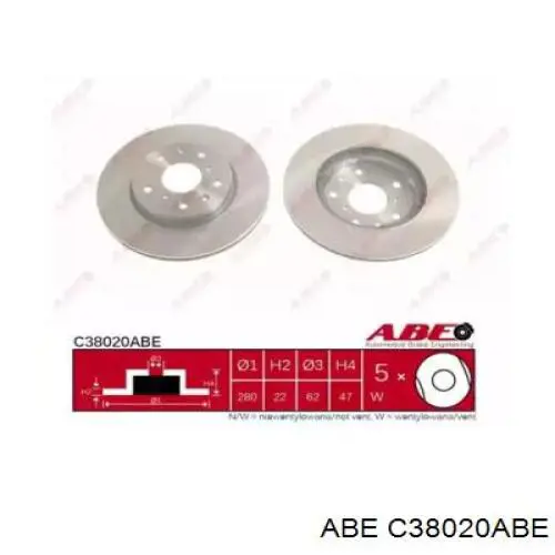 Передние тормозные диски C38020ABE ABE