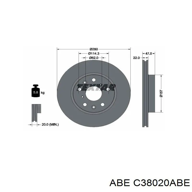 Купить C38020ABE ABE Ротор тормозной