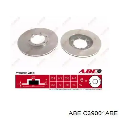 C39001ABE ABE диск тормозной передний