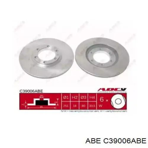 C39006ABE ABE диск тормозной передний