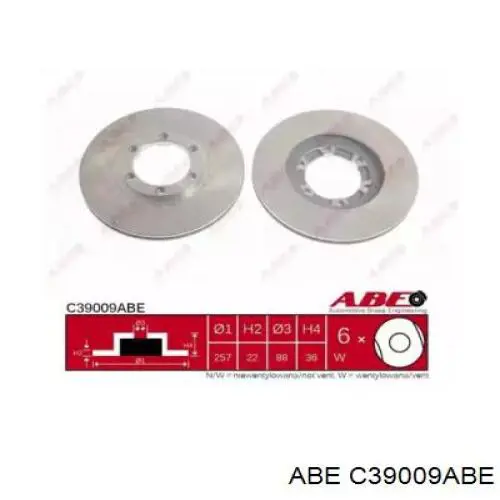 C39009ABE ABE диск тормозной передний