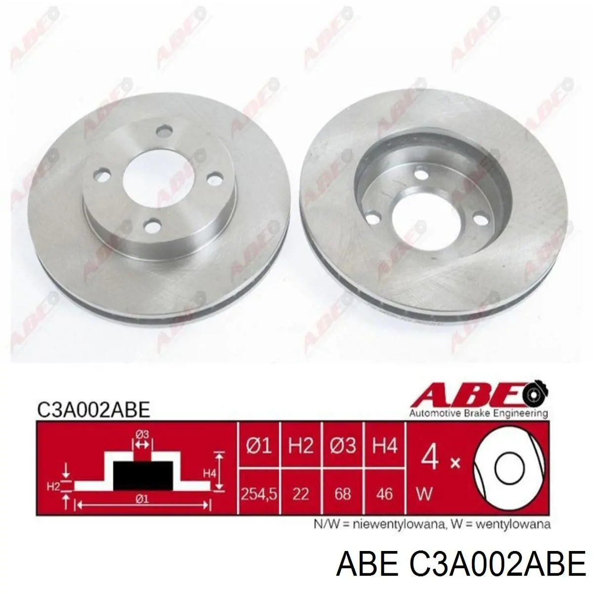 Диск гальмівний передній C3A002ABE ABE