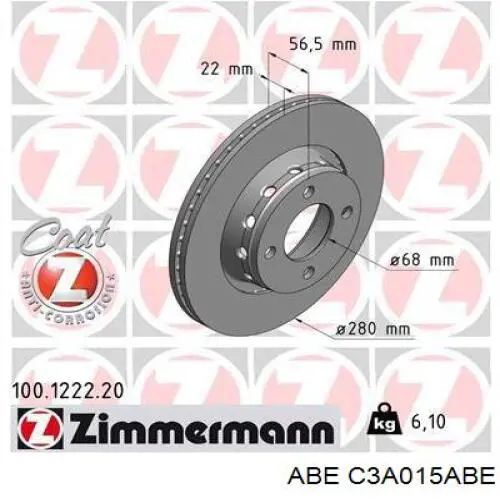 Freno de disco delantero C3A015ABE ABE