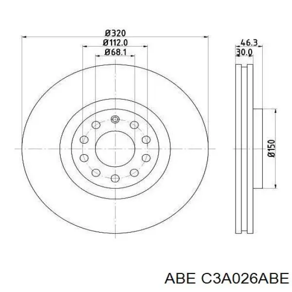 Передние тормозные диски C3A026ABE ABE