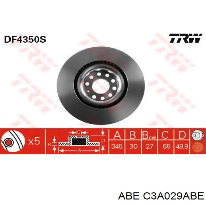 C3A029ABE ABE Диск тормозной передний