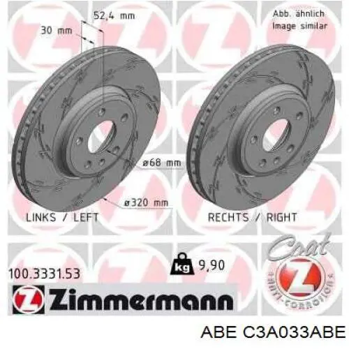 Передний тормозной диск ABE C3A033ABE