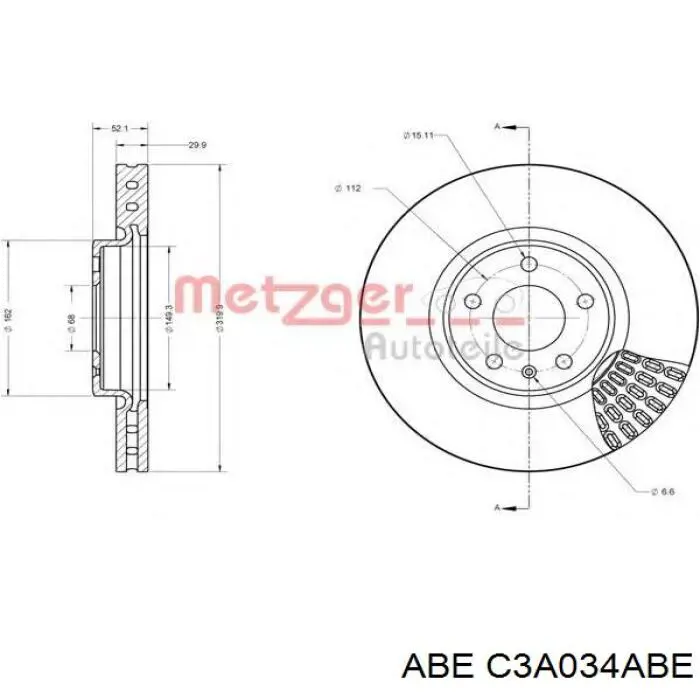 Передний тормозной диск ABE C3A034ABE