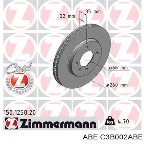 Передние тормозные диски C3B002ABE ABE