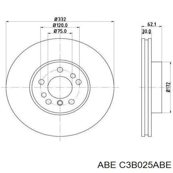 Передний тормозной диск ABE C3B025ABE