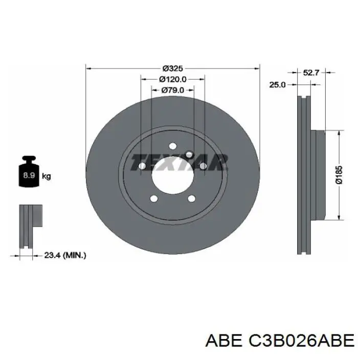 Передний тормозной диск ABE C3B026ABE