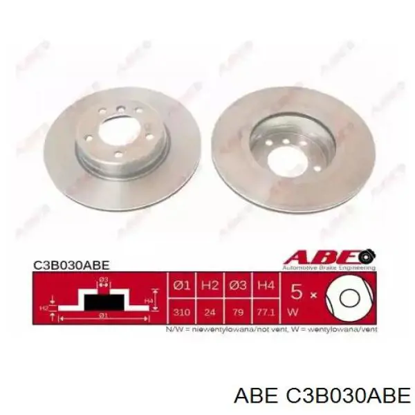 Передние тормозные диски C3B030ABE ABE