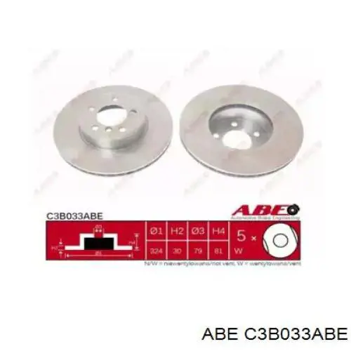 C3B033ABE ABE диск тормозной передний