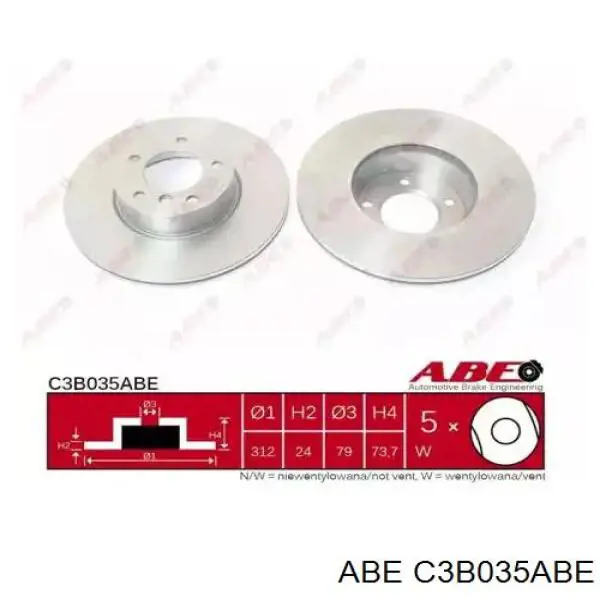 C3B035ABE ABE диск тормозной передний