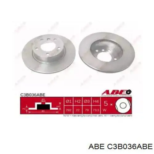 C3B036ABE ABE диск тормозной передний