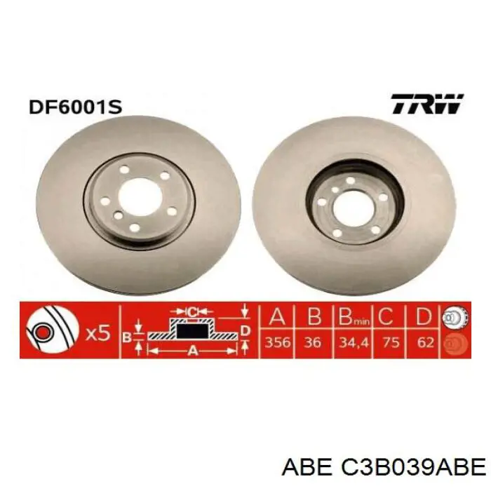 Передние тормозные диски C3B039ABE ABE