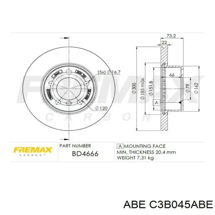 Купить C3B045ABE ABE Ротор тормозной