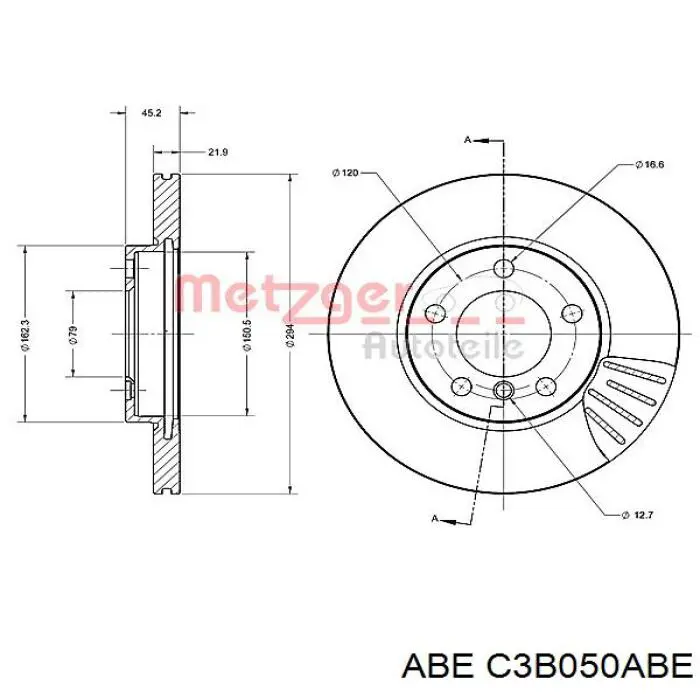 Передние тормозные диски C3B050ABE ABE