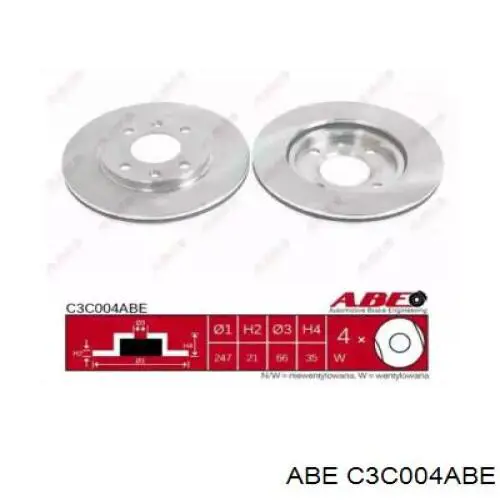 C3C004ABE ABE диск тормозной передний
