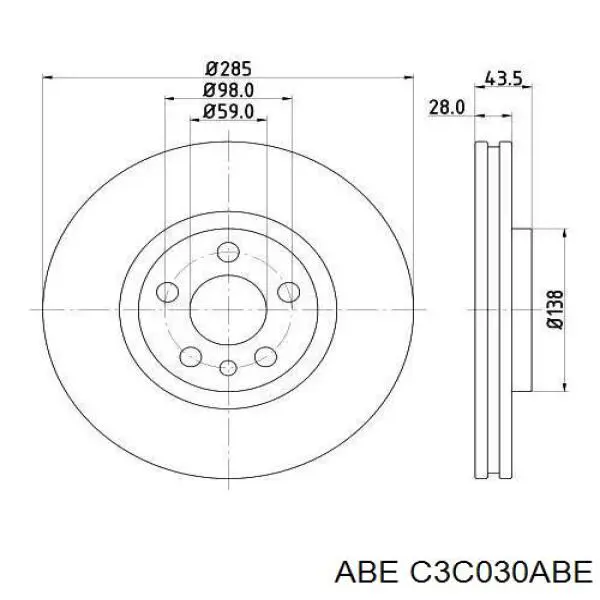 Передний тормозной диск ABE C3C030ABE