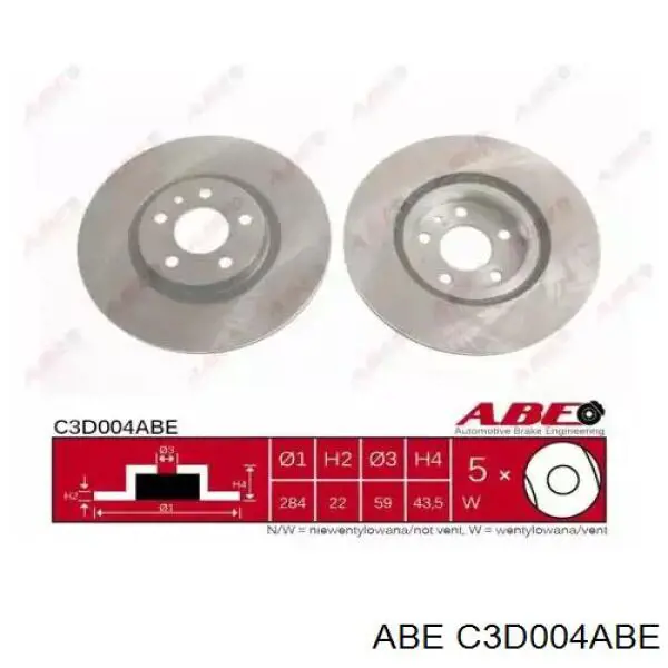 Передний тормозной диск ABE C3D004ABE