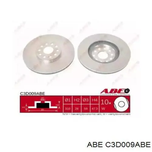 C3D009ABE ABE тормозные диски