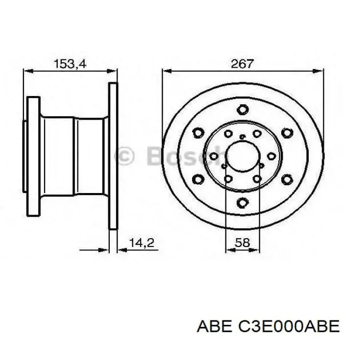 C3E000ABE ABE диск тормозной передний