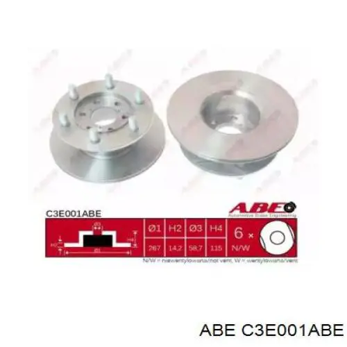 Передние тормозные диски C3E001ABE ABE