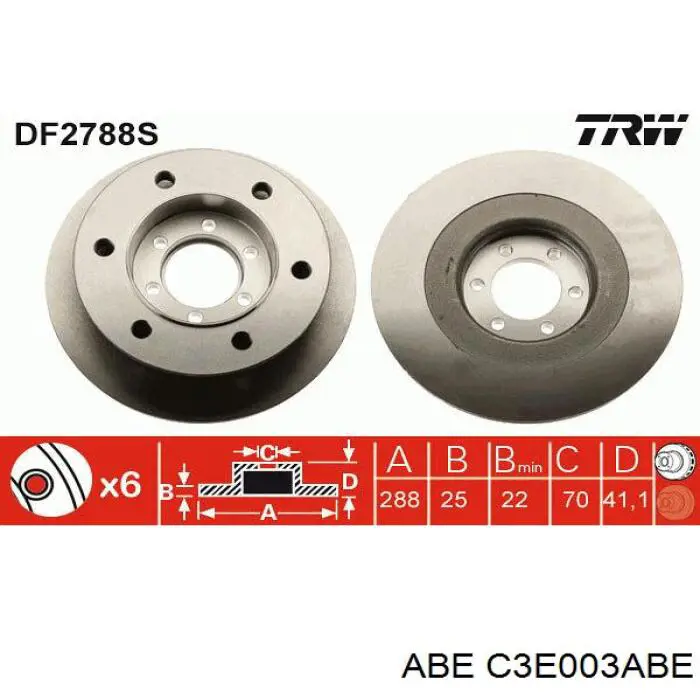 Передние тормозные диски C3E003ABE ABE