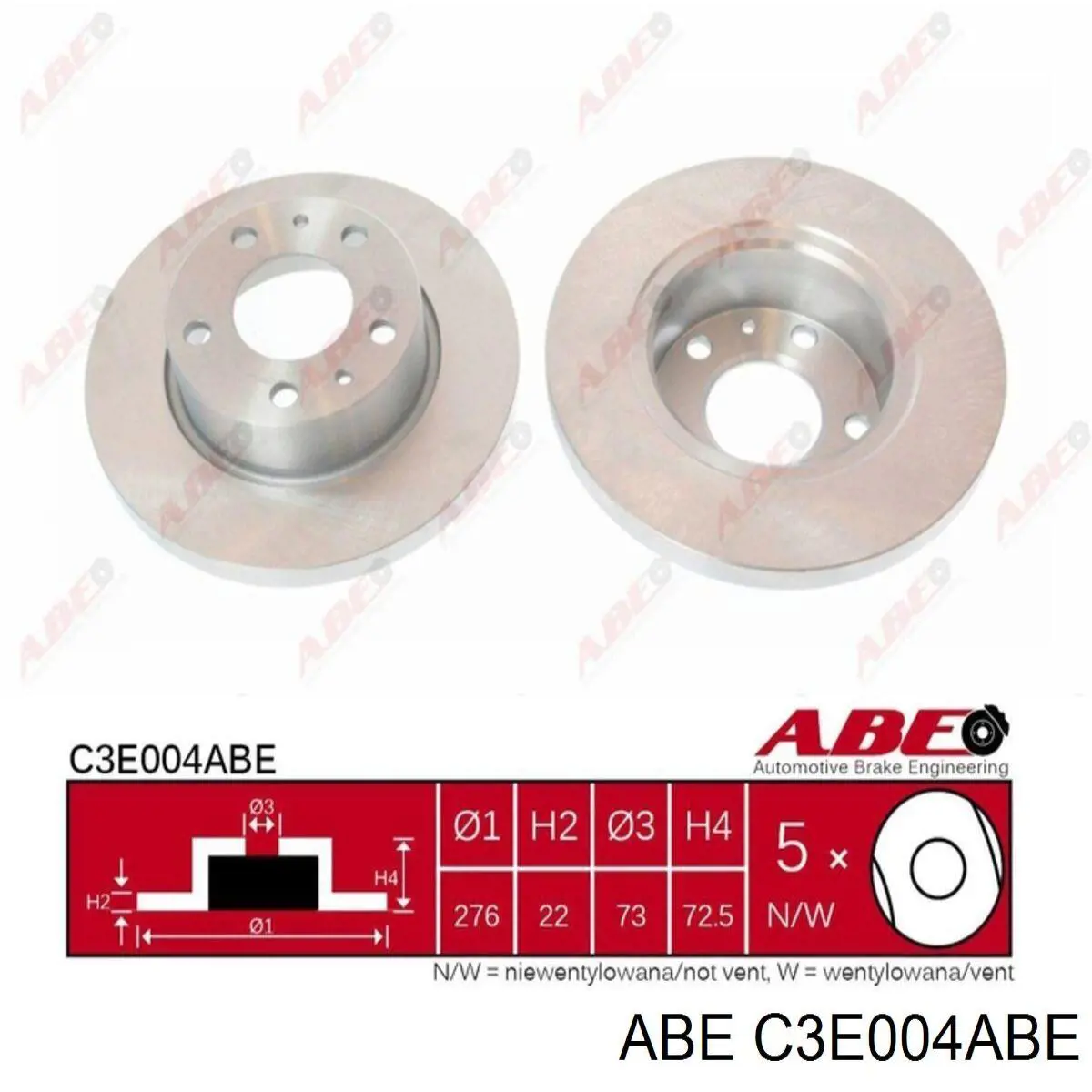 C3E004ABE ABE диск тормозной передний