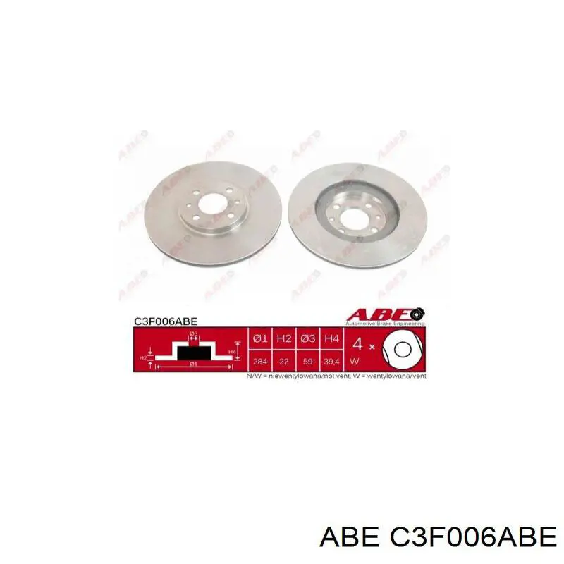 Передний тормозной диск ABE C3F006ABE