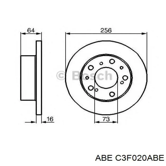 C3F020ABE ABE диск тормозной передний
