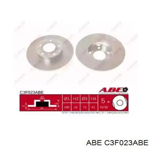 C3F023ABE ABE диск тормозной передний
