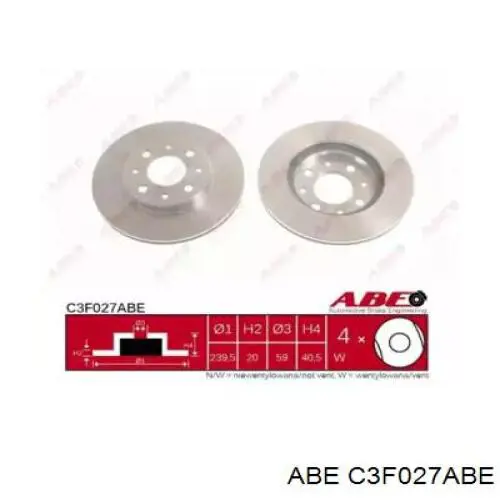 C3F027ABE ABE передние тормозные диски