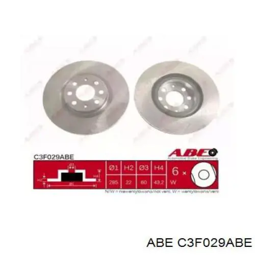 C3F029ABE ABE диск тормозной передний