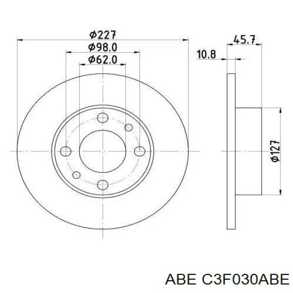 C3F030ABE ABE Диск тормозной передний