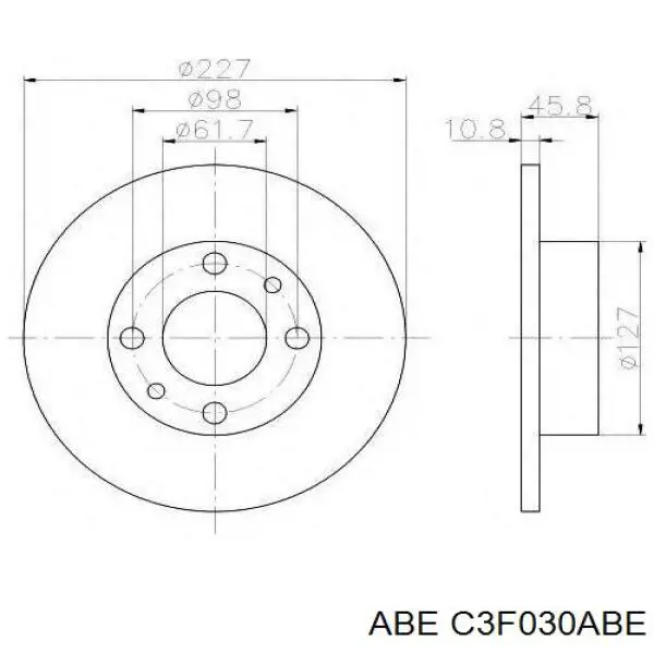 Тормоз дисковый передний ABE C3F030ABE цена, от 14.60 USD