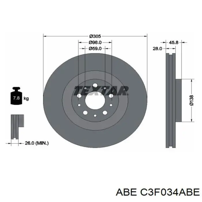 Передние тормозные диски C3F034ABE ABE