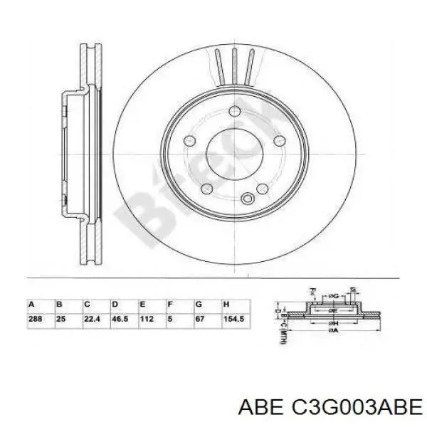 Передние тормозные диски C3G003ABE ABE