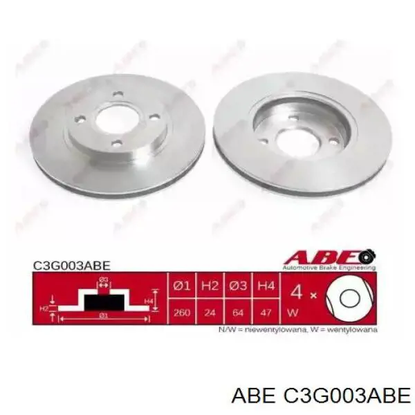 Передние тормозные диски C3G003ABE ABE