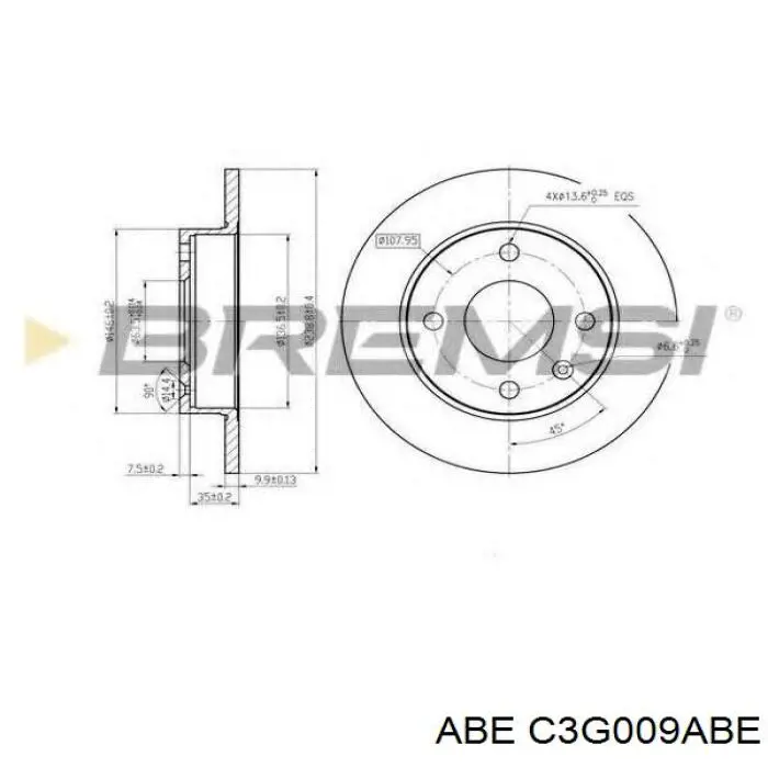 Передний тормозной диск ABE C3G009ABE